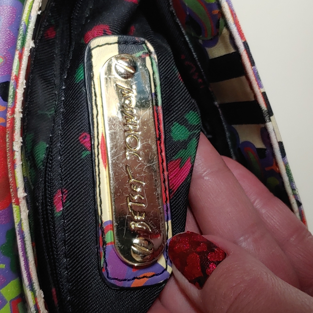 Betsey Johnson Cherries and Stripes  Crossbody Saddle Bag - Picture 15 of 17